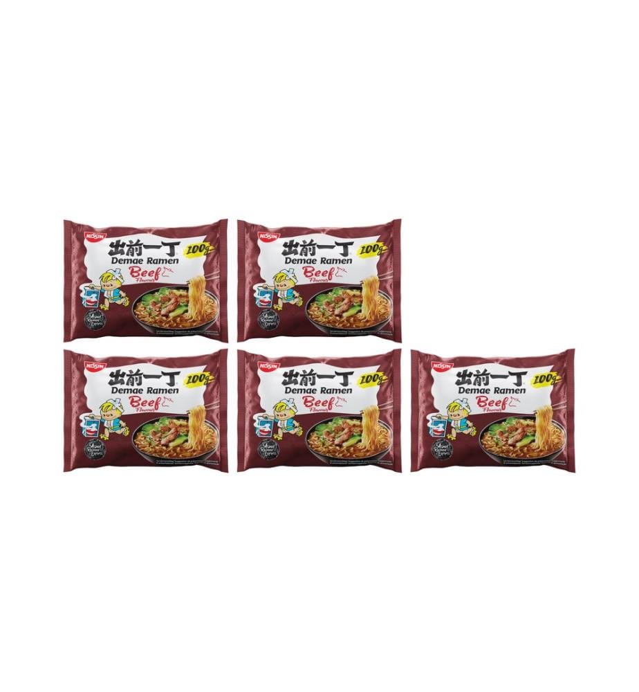 NISSIN FOOD - Plat préparé Soupe de nouilles au boeuf 5 x 100 g