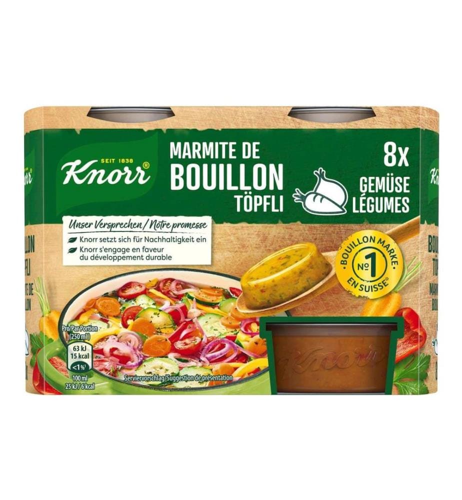 Knorr - Gemüse-Bouillon Pur 8 Töpfli 224 g
