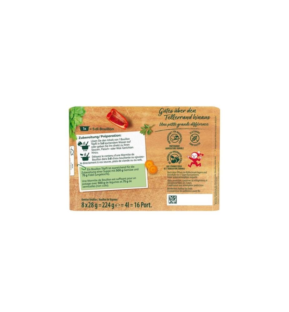 Knorr - Gemüse-Bouillon Pur 8 Töpfli 224 g