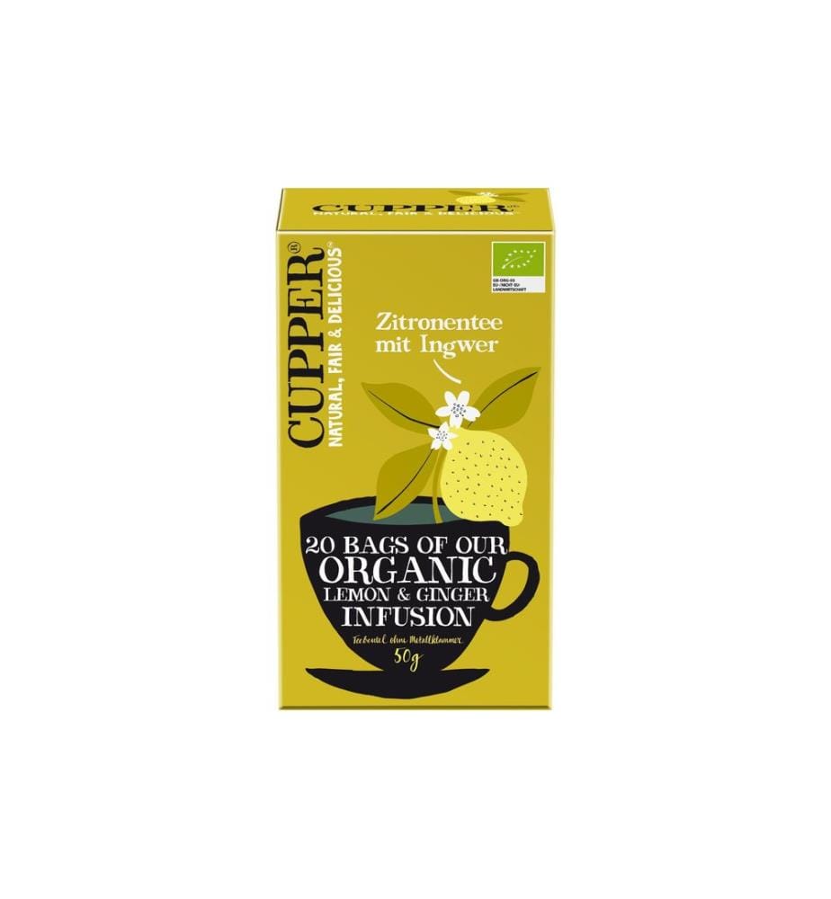 Cupper - Teebeutel Bio  Zitronentee mit Ingwer 20 x 2.5 g