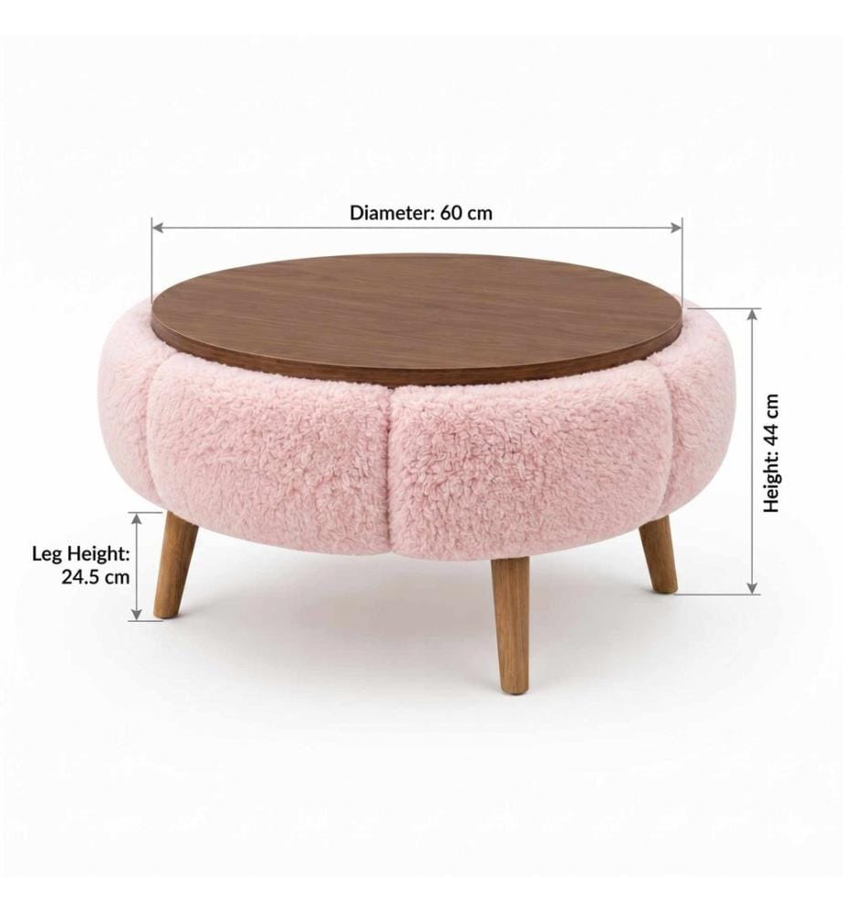 Table basse Papatya - Rose et Noyer