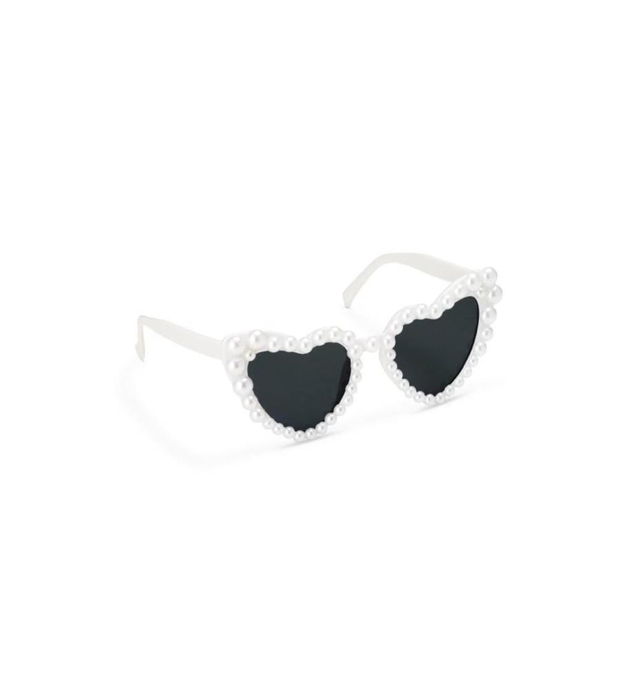 PARTYDECO - Partybrille Herz, 13.5 x 5 x 13 cm, Weiss