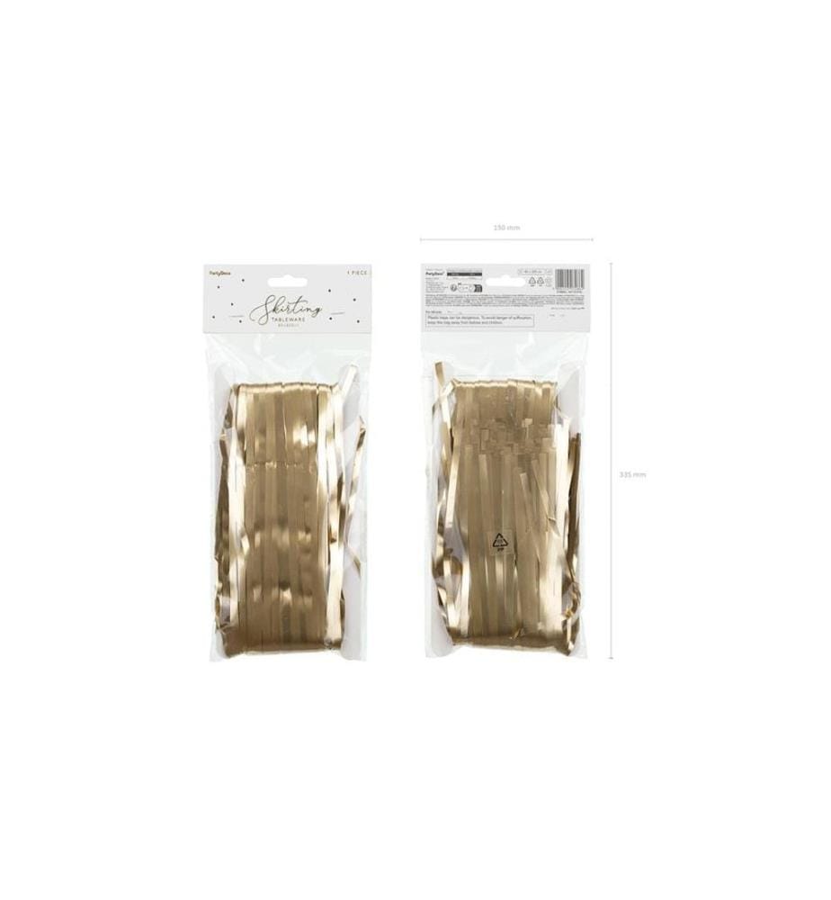 PARTYDECO - Tischumrandung Fransen 80 x 300 cm, Gold
