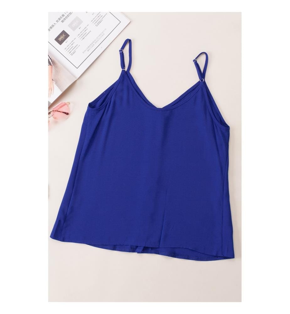 Canotta button-down con spalline blu