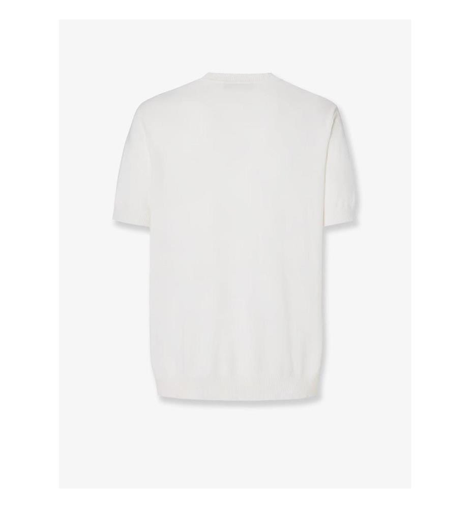 T-shirt en coton et cachemire - Blanc