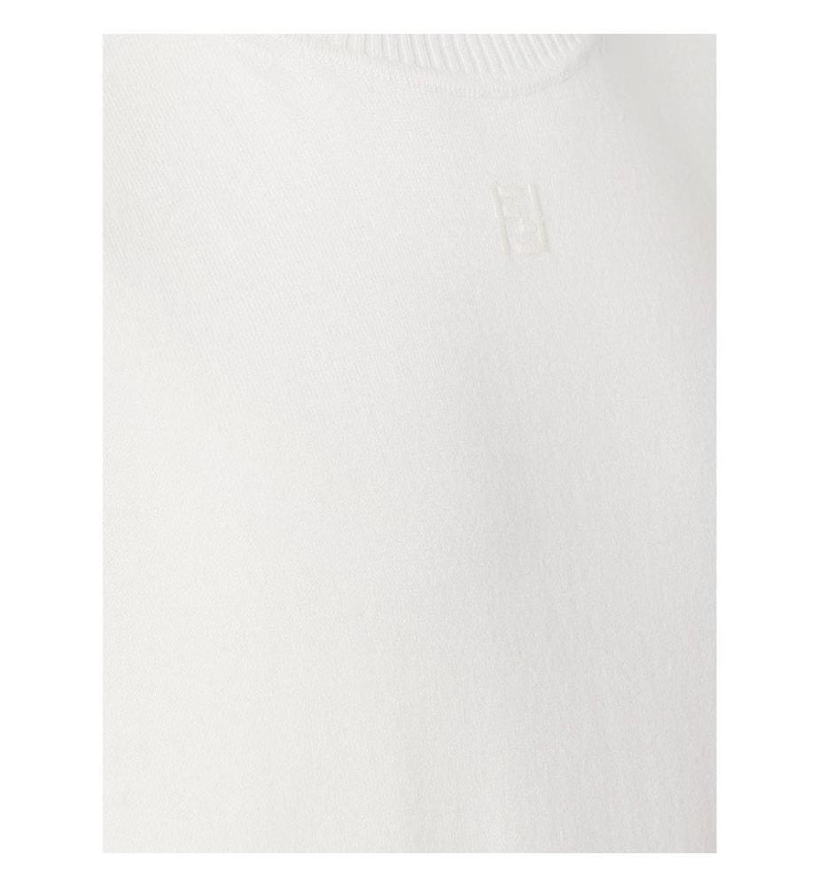 T-shirt en coton et cachemire - Blanc