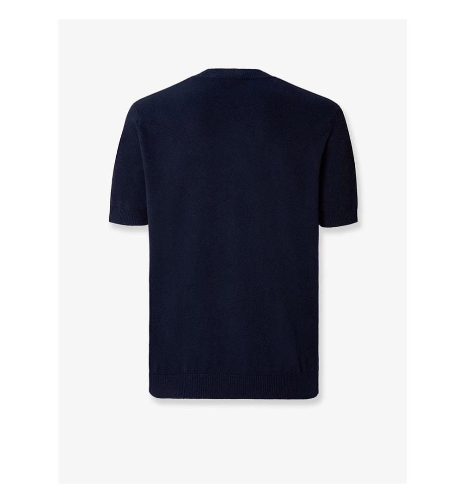 T-shirt en coton et cachemire - Bleu