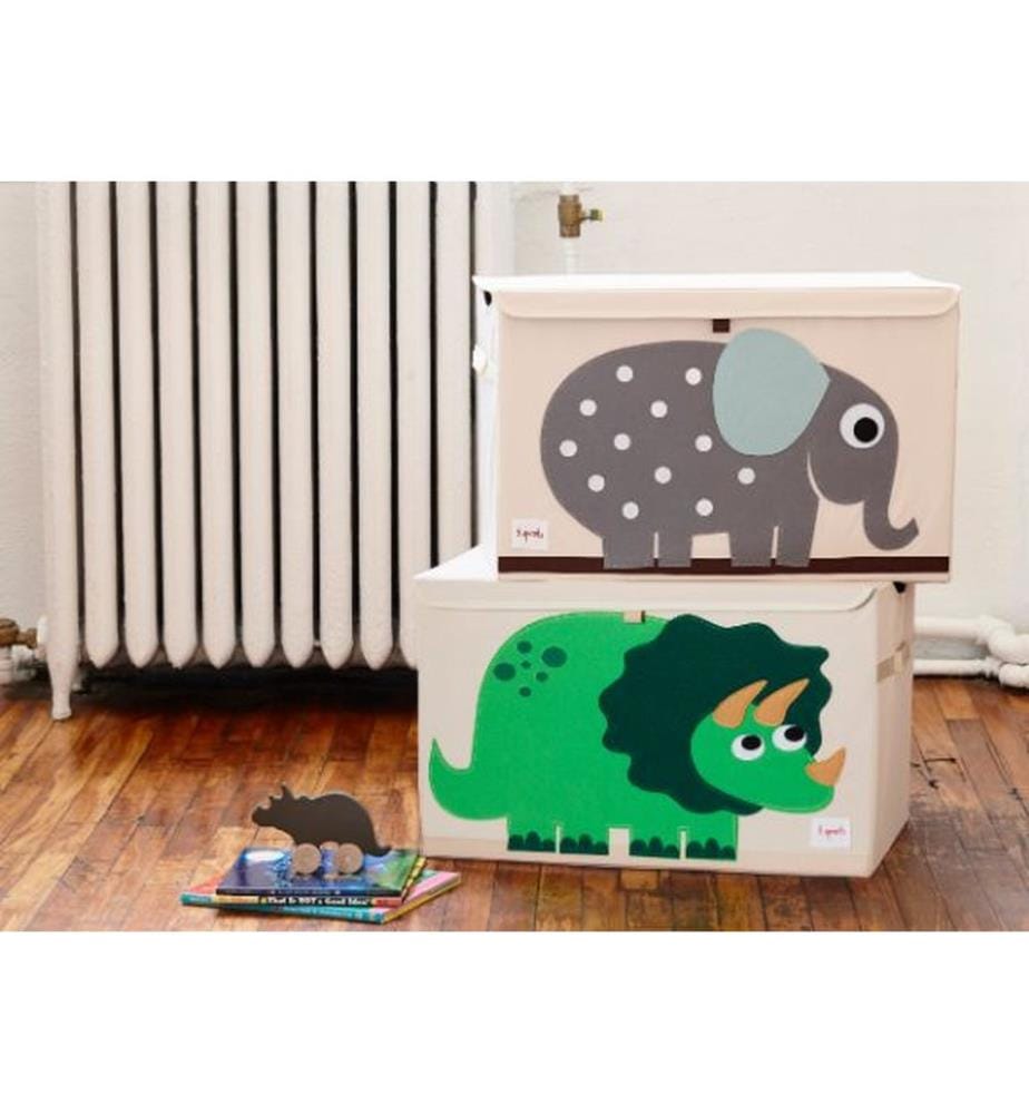 Boîte à Jouets Dinosaure - Crème et Vert
