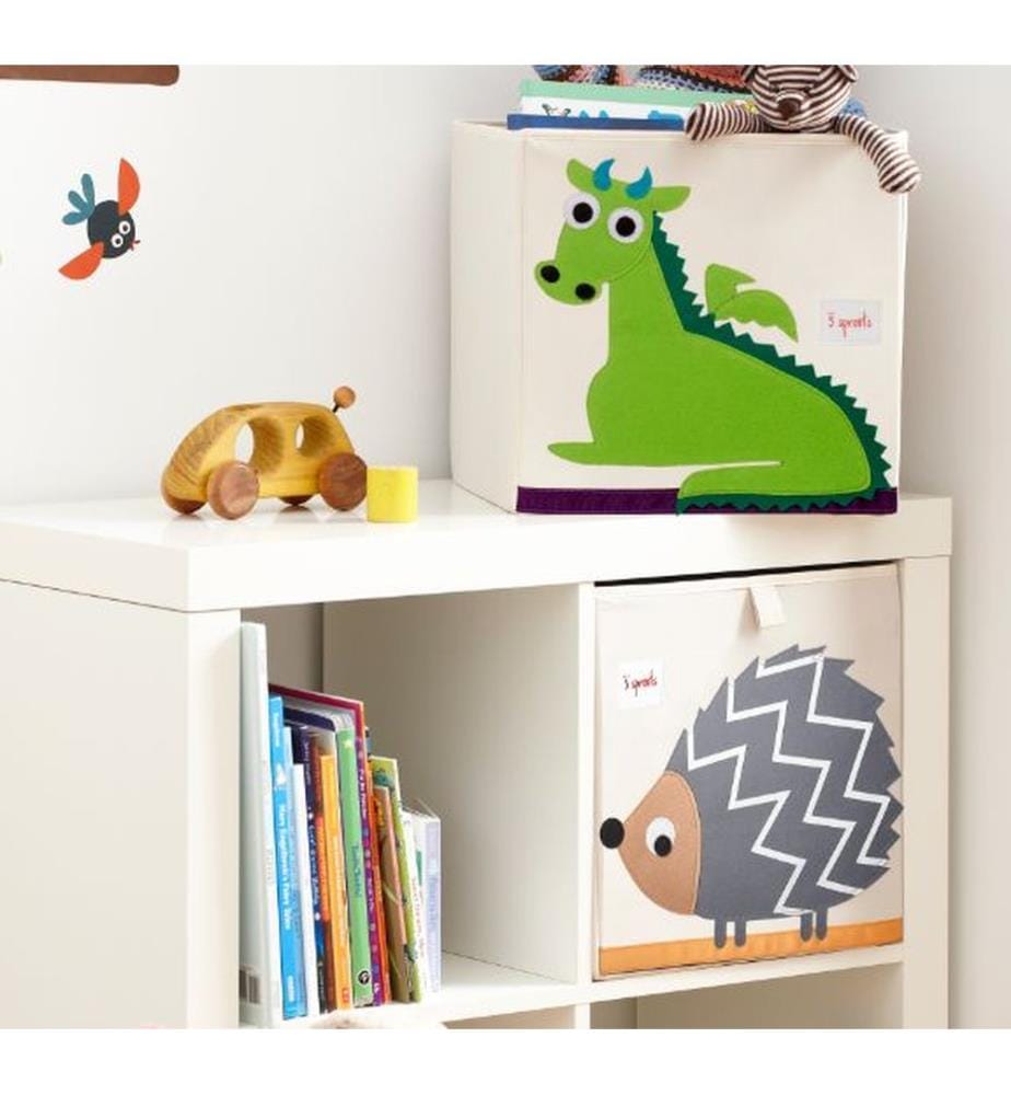 Boîte de Rangement Dragon - Crème et Vert