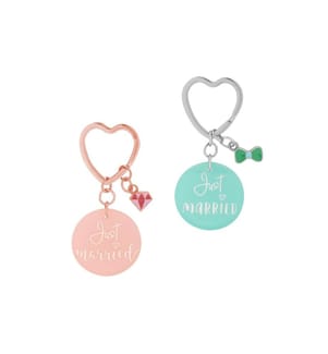 SHEEPWORLD - Porte-clés Just Married Rose/bleu, 2 pièces