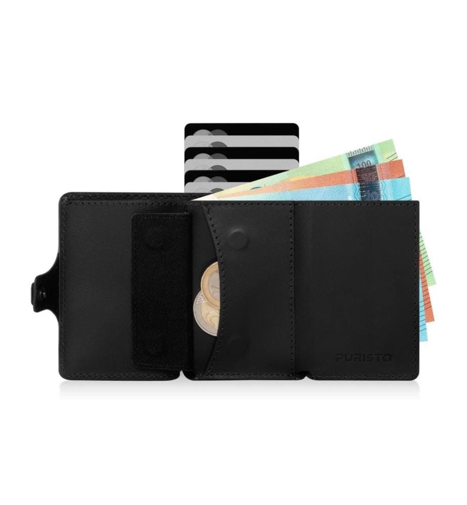 Puristo - Portemonnaie KLIK Magnet Slim Schwarz