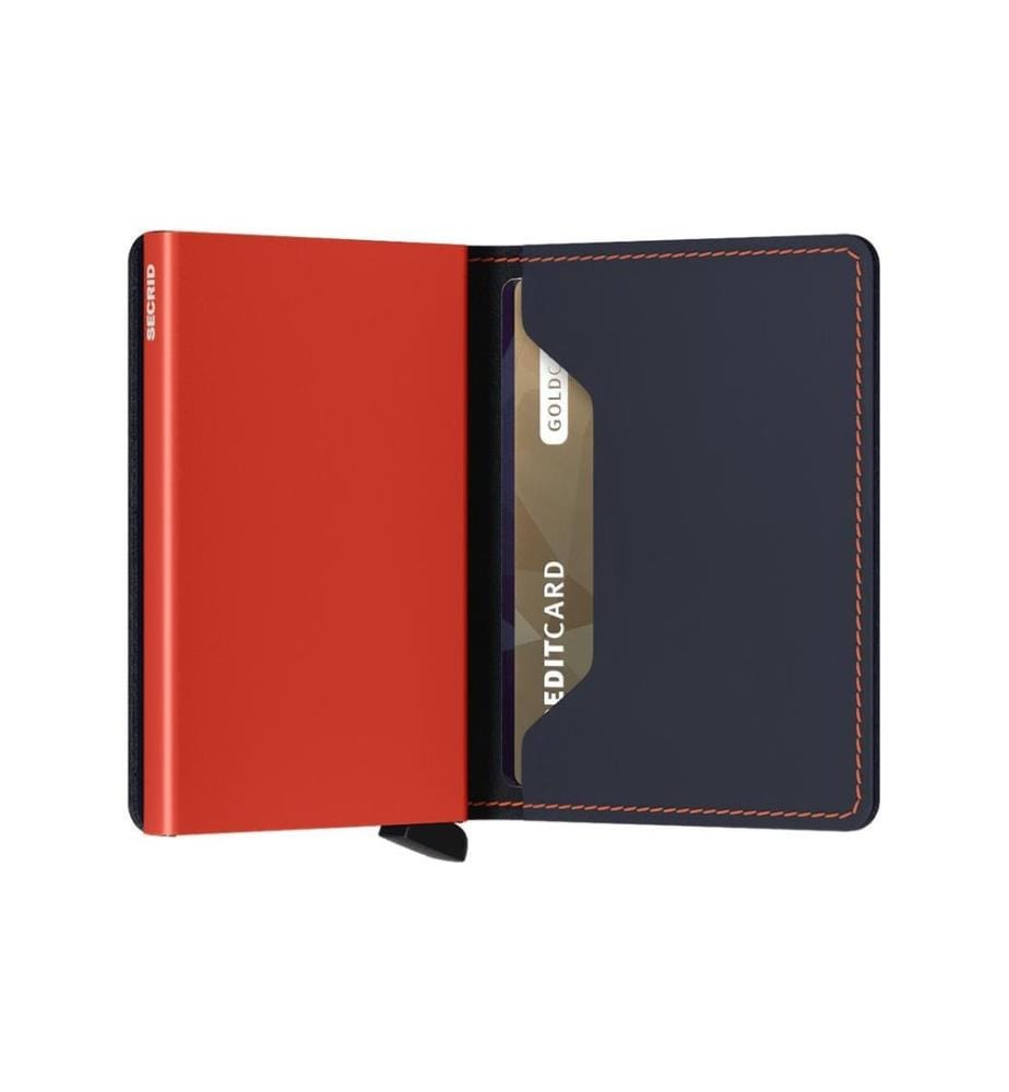 SECRID - Portemonnaie Slimwallet Matte Nightblue Orange