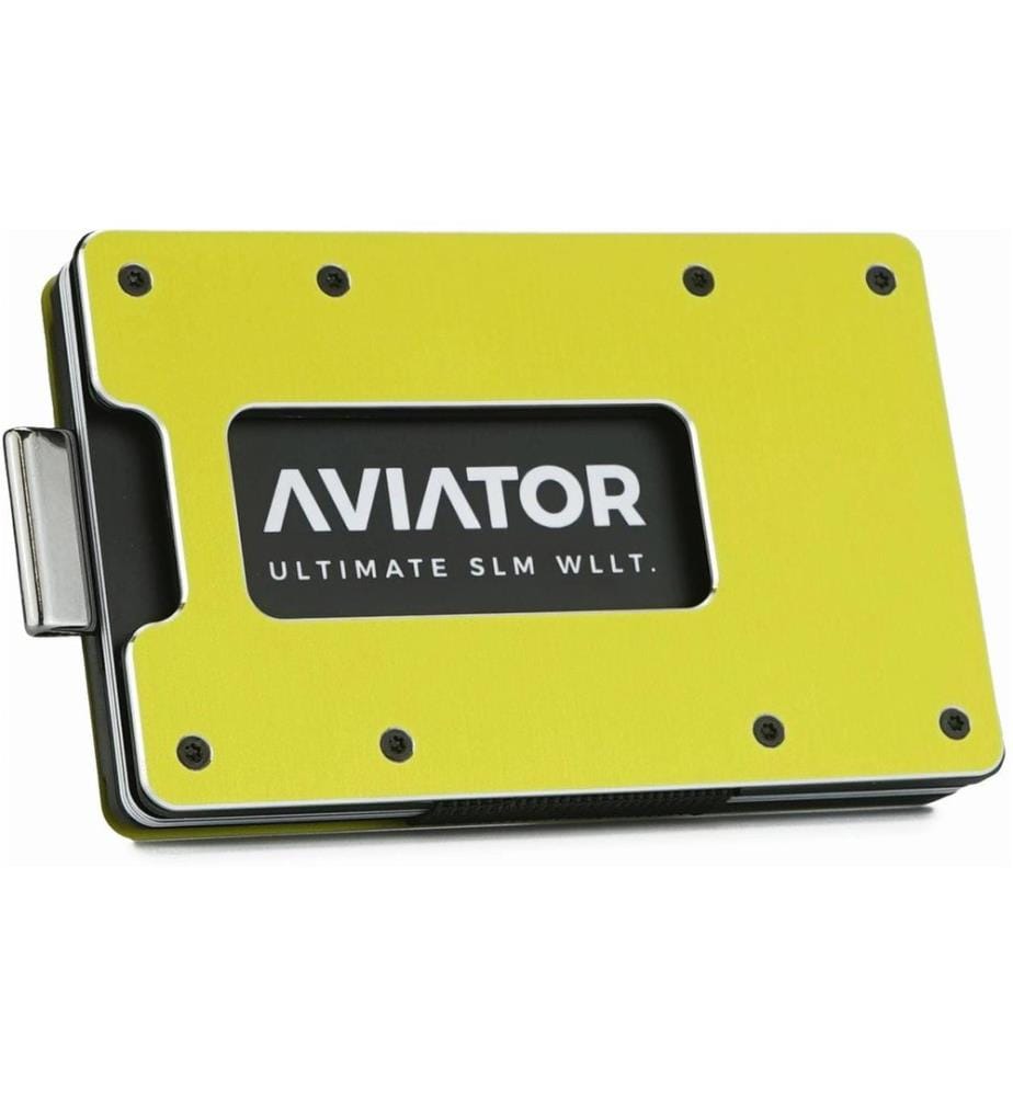 AVIATOR - Portefeuille SLIDE Carbon cash clip electric lime