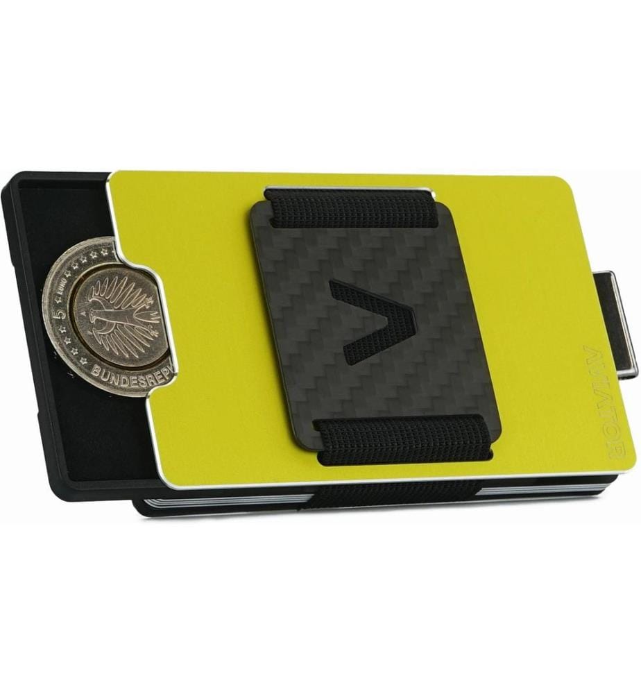 AVIATOR - Portefeuille SLIDE Carbon cash clip electric lime