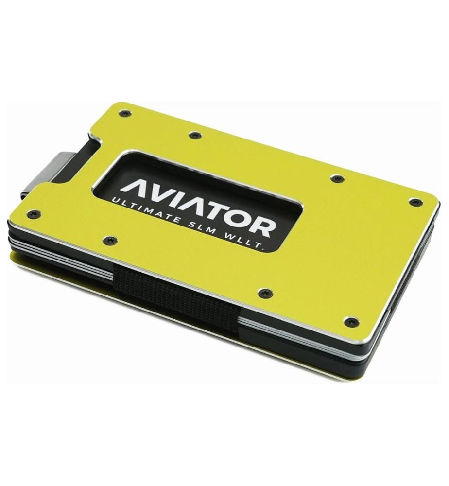 AVIATOR - Portefeuille SLIDE Carbon cash clip electric lime