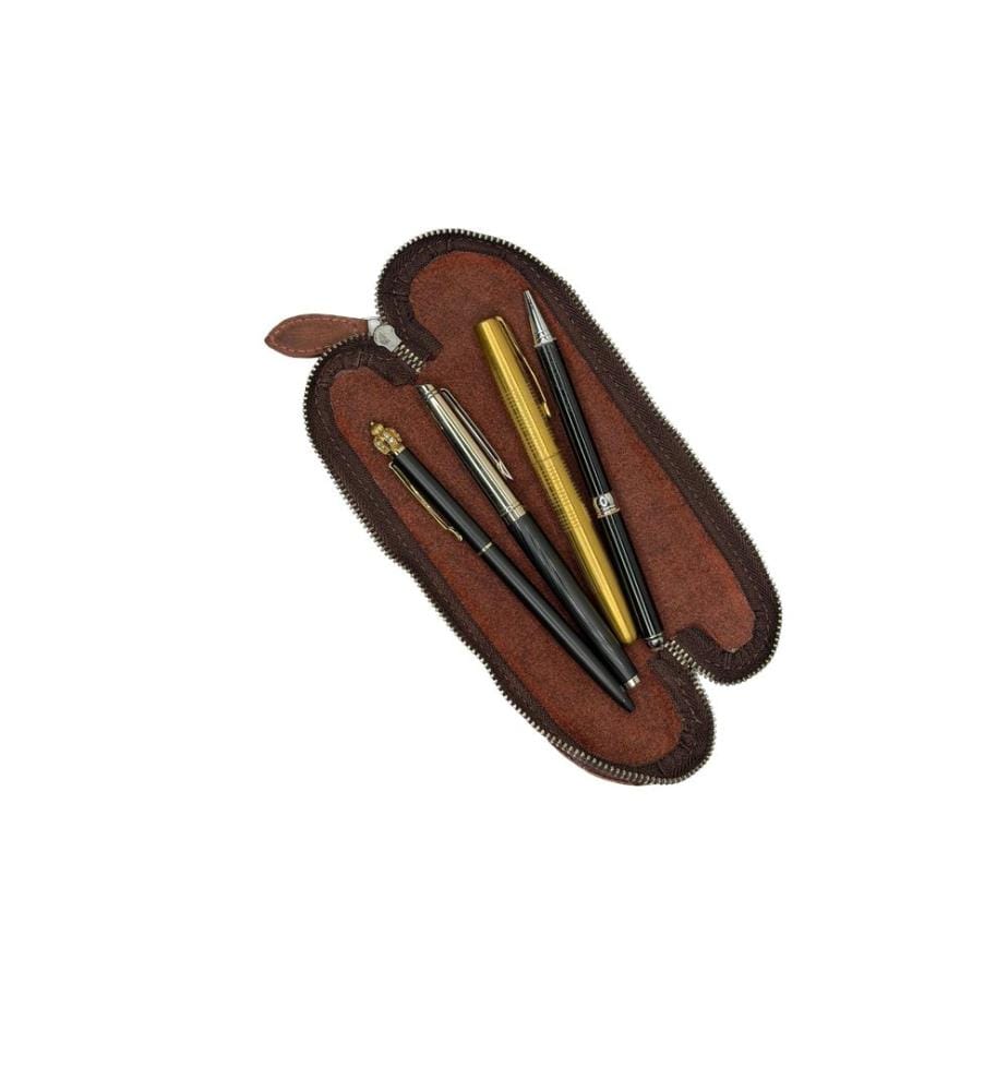 ALPENLEDER - Étui à crayons Drahdi, cuir, bourgogne