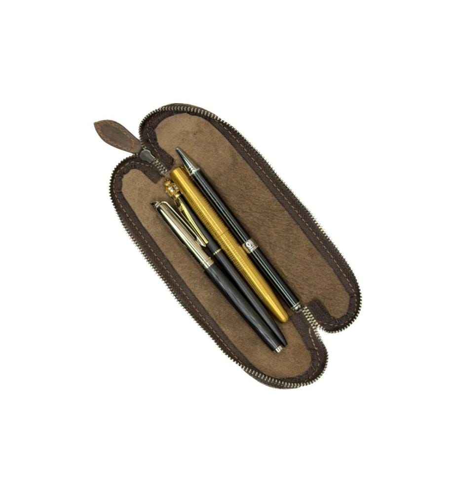 ALPENLEDER - Étui à crayons Drahdi, Cuir, Old Havanna