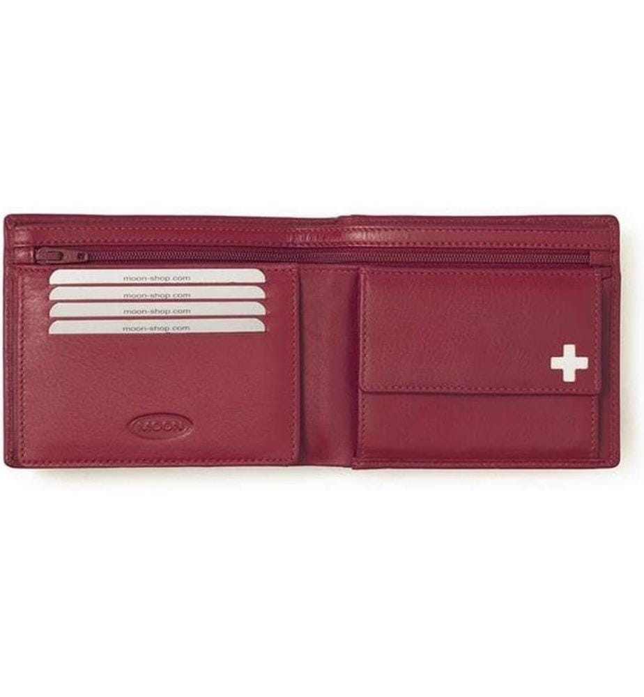 creanorm - Portefeuille Cuir véritable, rouge
