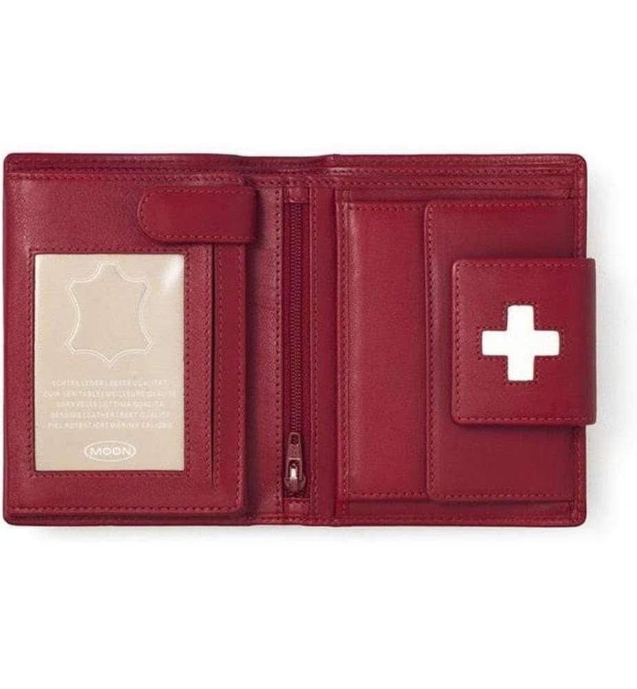 creanorm - Portefeuille Cuir véritable, rouge