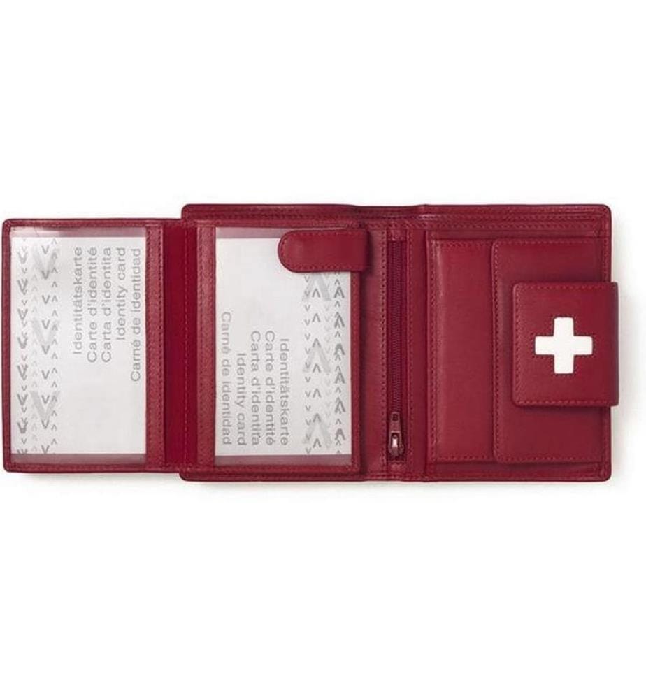 creanorm - Portefeuille Cuir véritable, rouge
