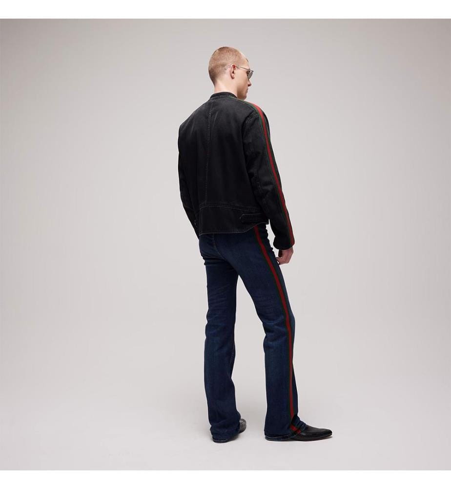 Veste biker en denim - Noir