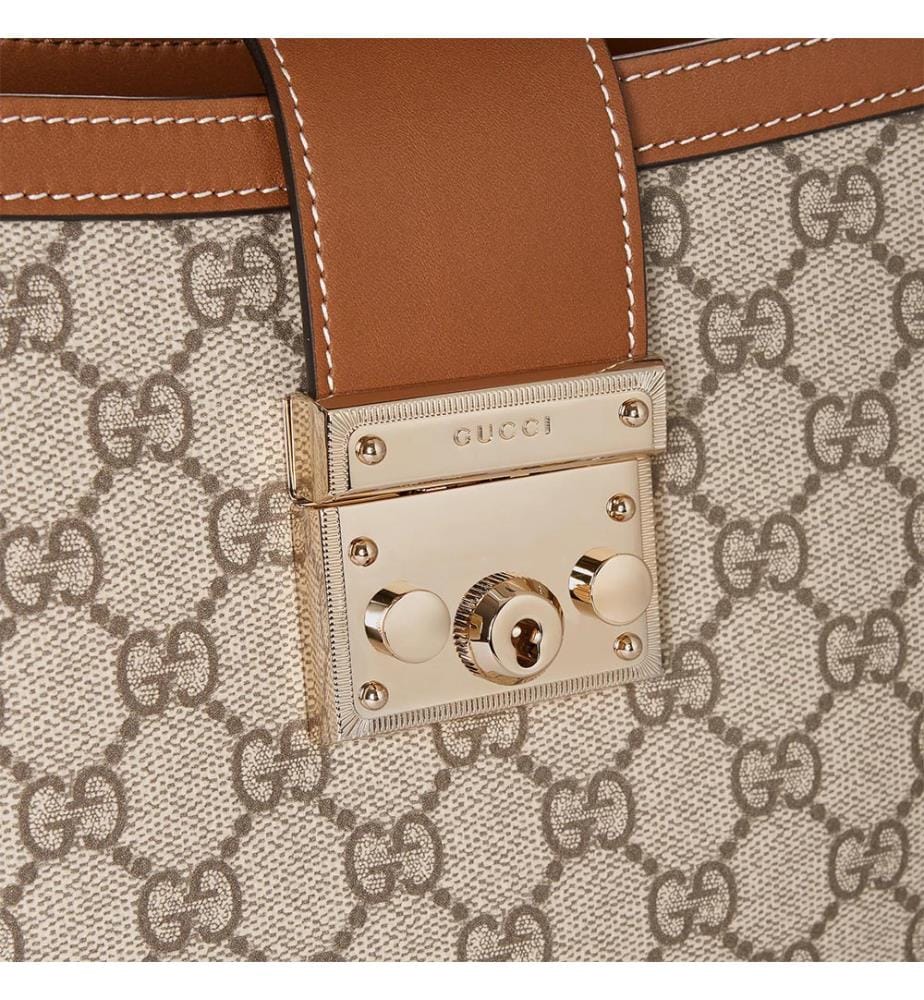 Sac à main Padlock - Beige et marron foncé