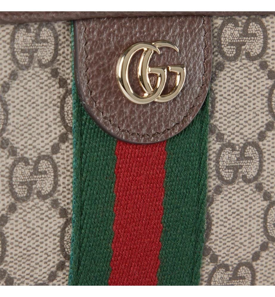 Ophidia-Kameratasche – Beige und Dunkelbraun