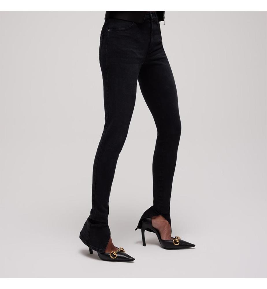 Jean skinny en denim délavé - Noir