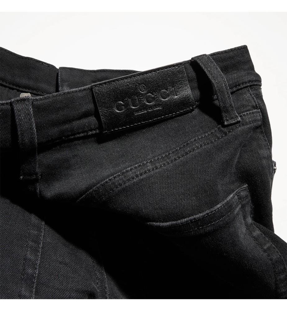 Jean skinny en denim délavé - Noir