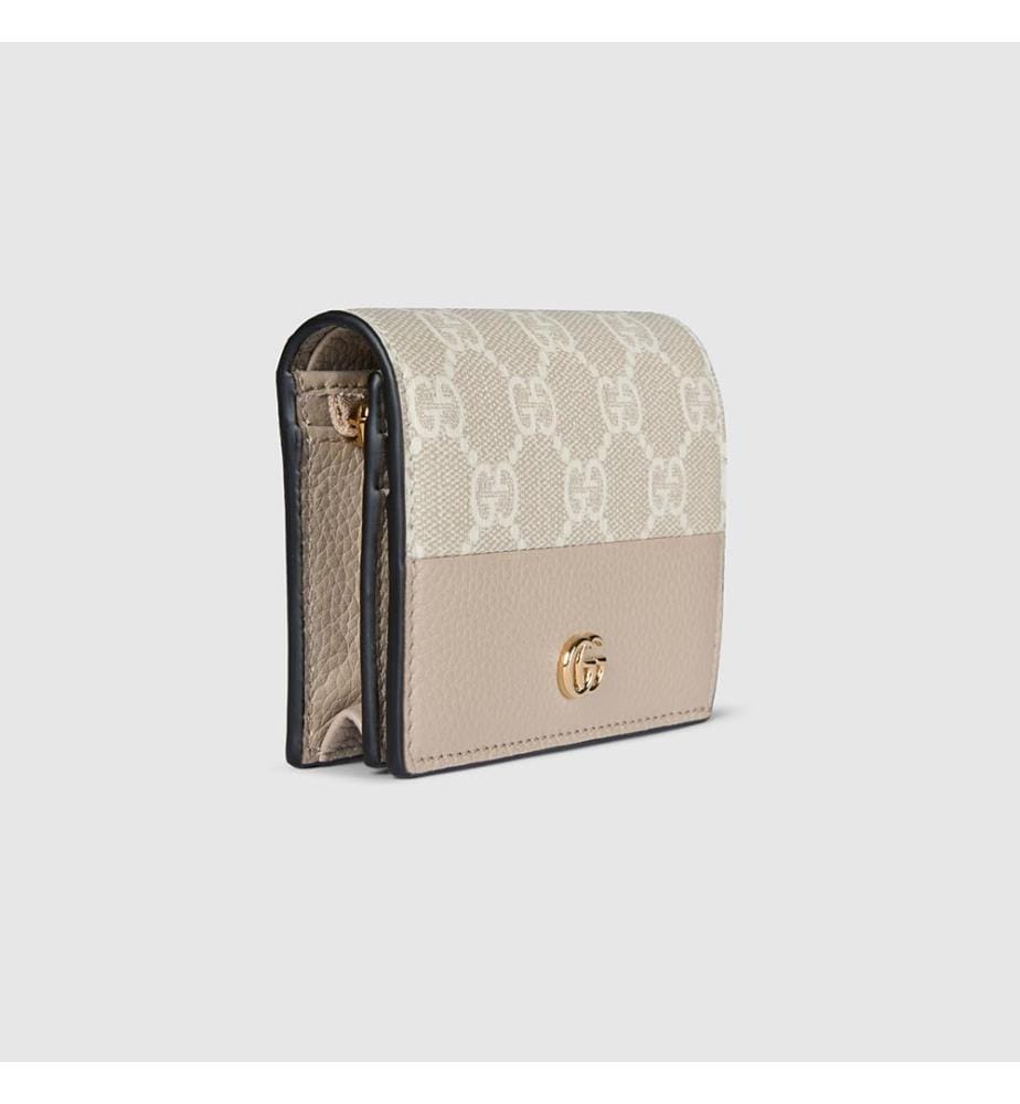 Kleine Marmont-Geldbörse in zwei Farben – Beige und Weiss