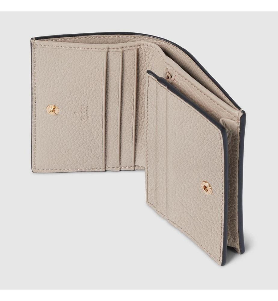 Kleine Marmont-Geldbörse in zwei Farben – Beige und Weiss