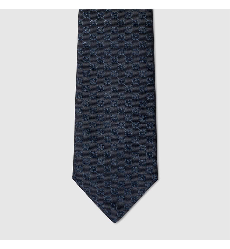 Cravate en jacquard de soie GG - Marine