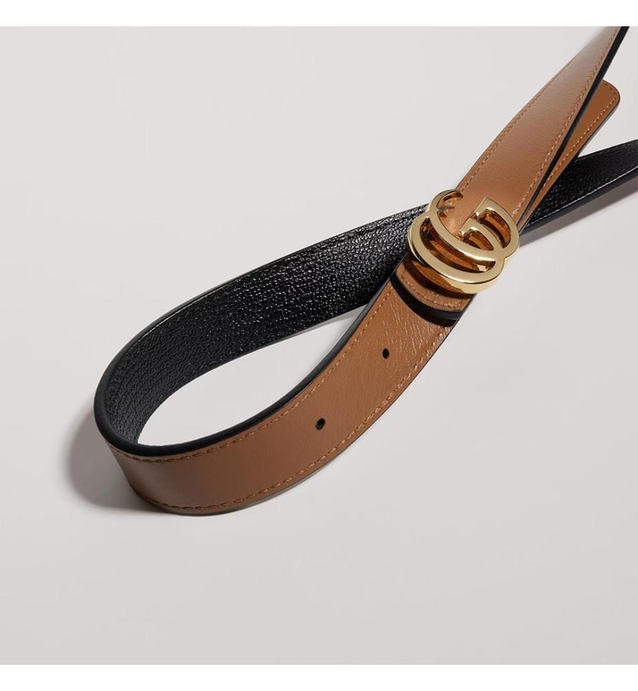 Schmaler, wendbarer Gürtel „Marmont“ – Schwarz und Beige