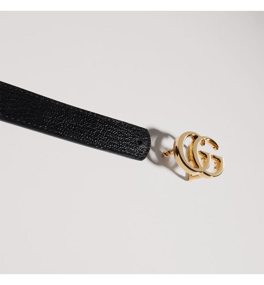 Schmaler, wendbarer Gürtel „Marmont“ – Schwarz und Beige