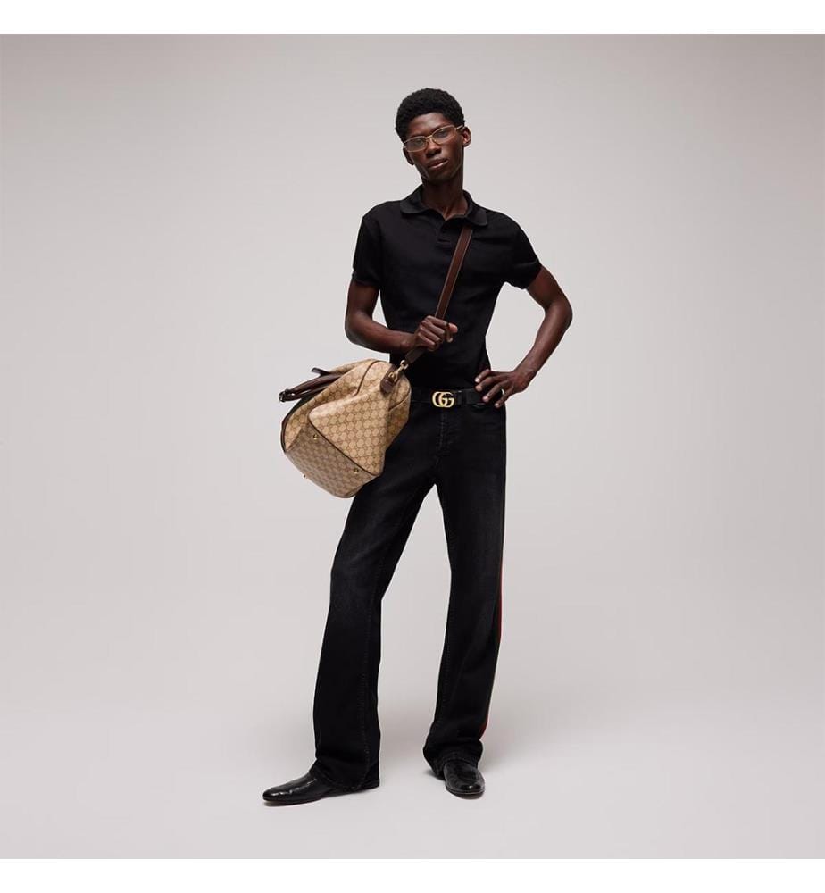 Polo en jersey technique jacquard  - Noir