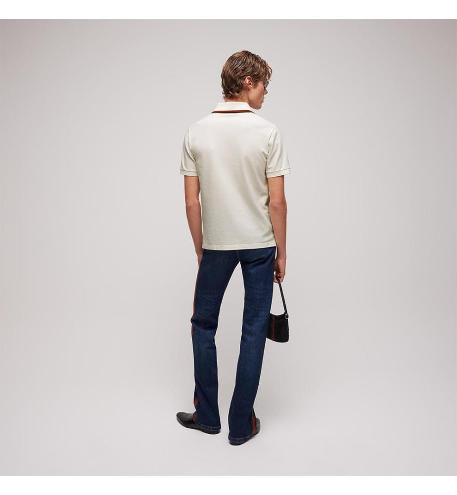 Polo piqué en coton - Blanc