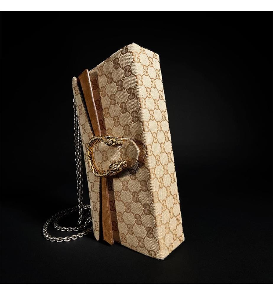 Dionysus-Umhängetasche – Beige und Dunkelbraun