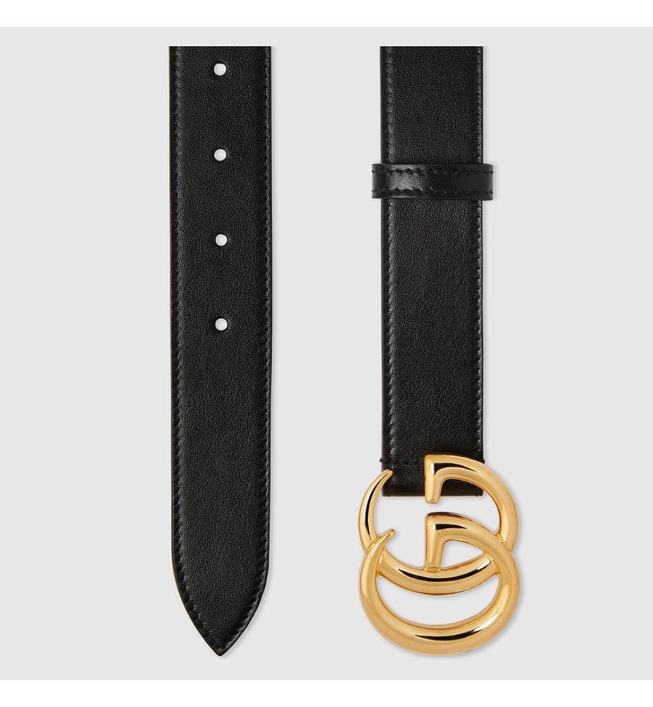 Marmont Gürtel mit glänzender Schnalle - Schwarz