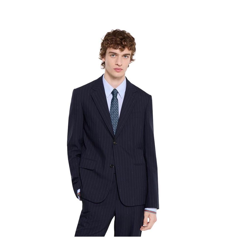 Cravate en soie jacquard Horsebit - Bleu ciel