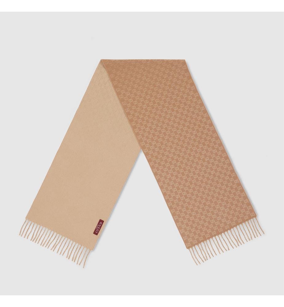 Écharpe en laine et cachemire GG - Beige