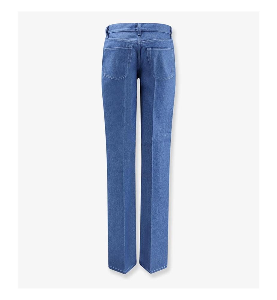Jeans en coton avec mors frontal - Baby Blue