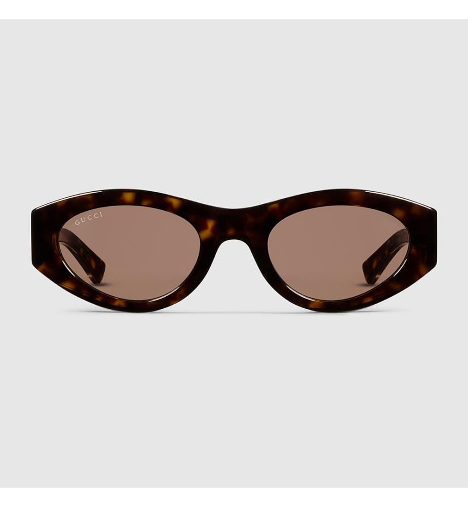 Lunettes de soleil à monture ovale - Havana Brown
