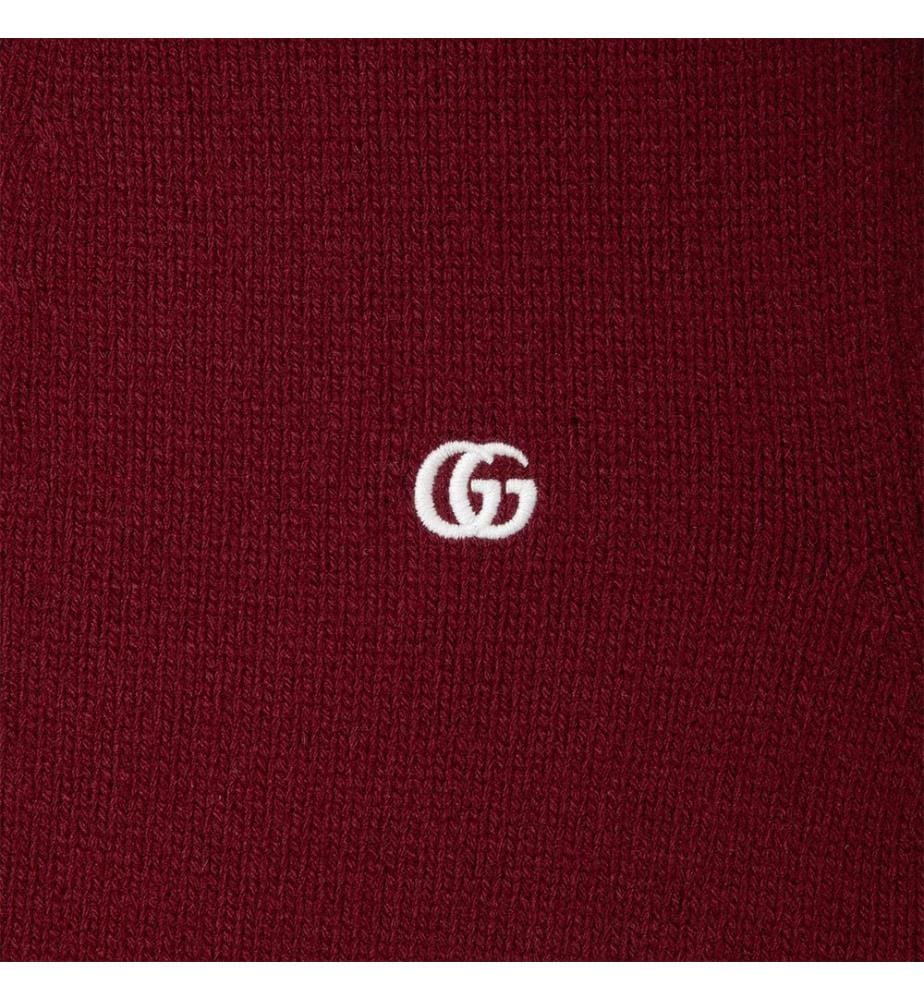 Cardigan en laine et cachemire avec broderie - Mélange de vin rouge