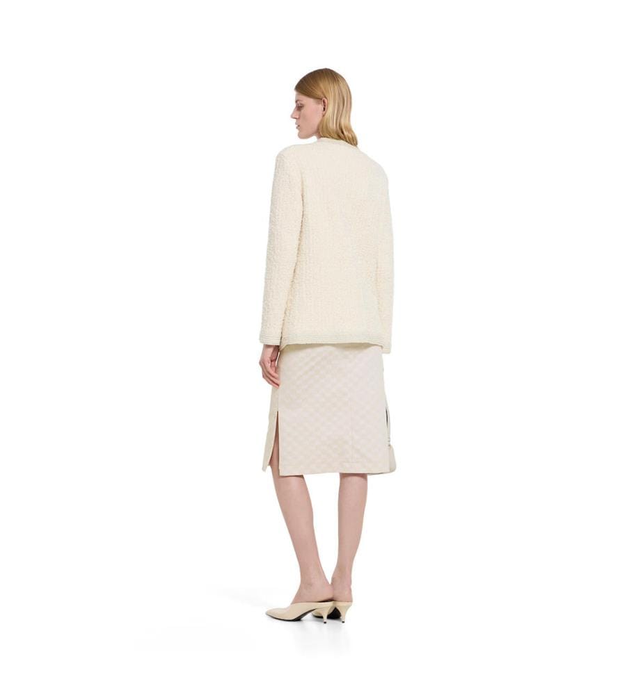 Cardigan en laine lamé bouclé - Ivory Silver Mc