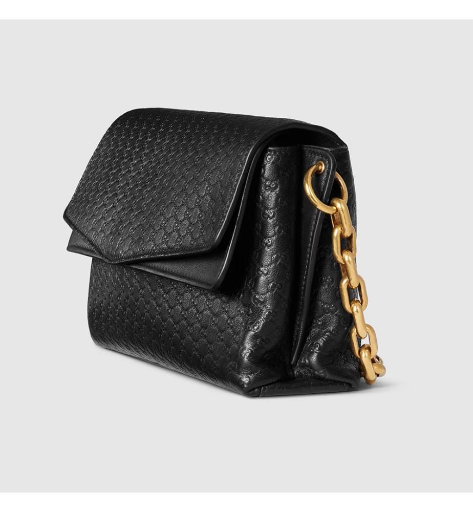 Sac à bandoulière moyen avec chaîne - Noir