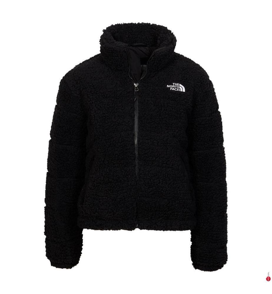 High Pile Fleece Daunenjacke - Schwarz