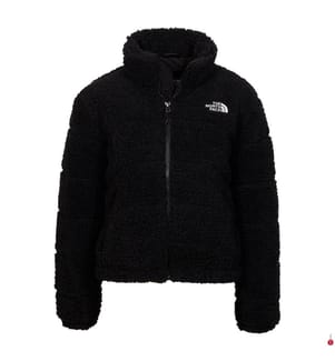 High Pile Fleece Daunenjacke - Schwarz