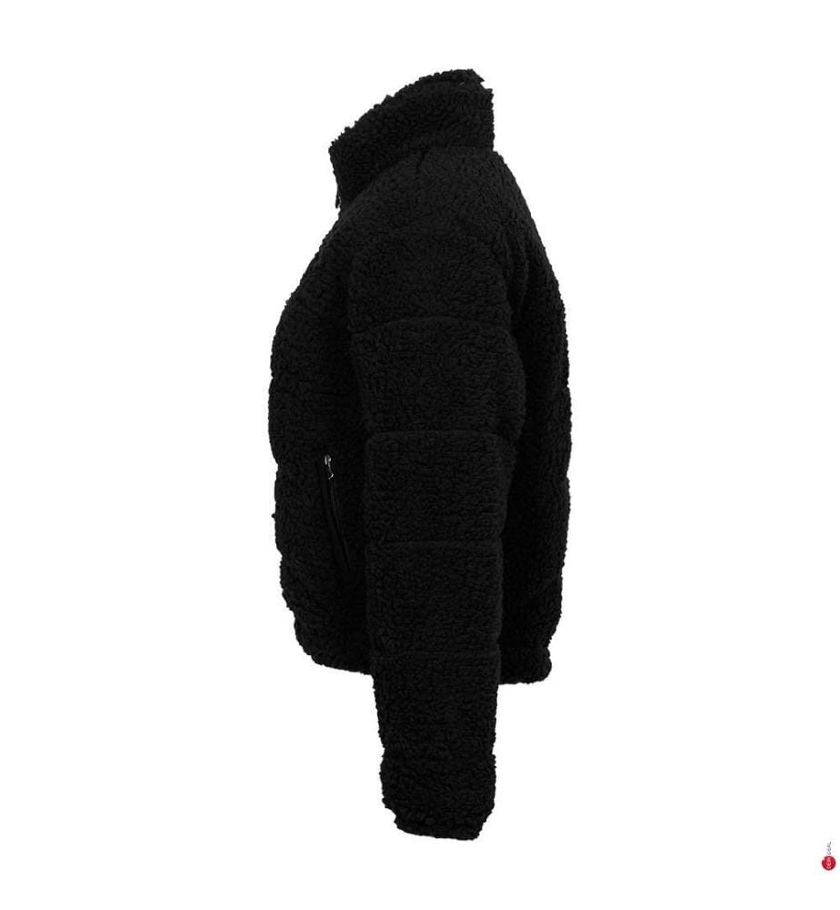 High Pile Fleece Daunenjacke - Schwarz