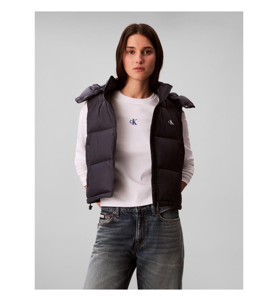 Ärmellose Daunenjacke - Schwarz