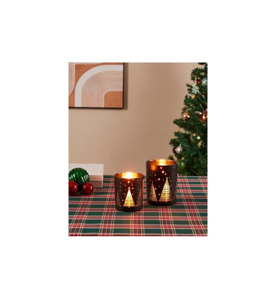 EGLO - Weihnachtswindlicht Lukut Ø 8.8 cm, Schwarz/Gold